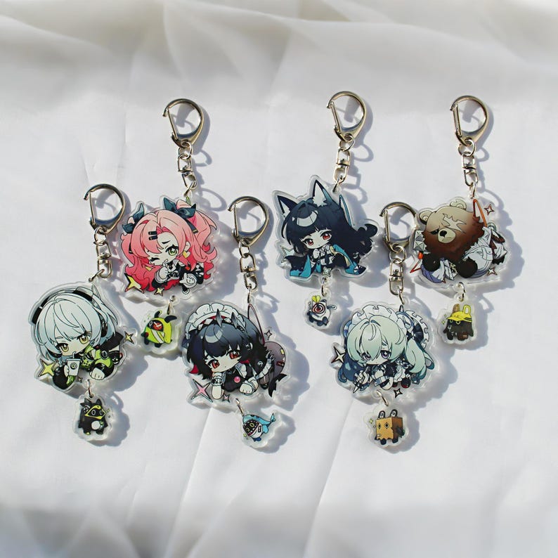 Zenless Zone Zero Chibi Keychain Set 12 Characters + Bangboo Buddies Acrylic ZZZ Fanmade Bag Charm Gift detail image 2
