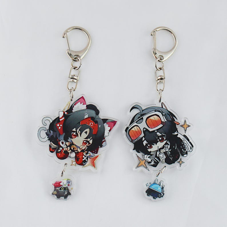 Zenless Zone Zero Chibi Keychain Set 12 Characters + Bangboo Buddies Acrylic ZZZ Fanmade Bag Charm Gift