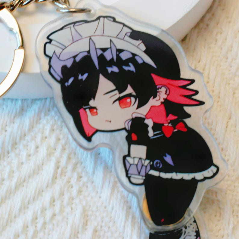 Zenless Zone Zero Ellen Joe Shark Girl Keychain Acrylic Charm with Movable Shark Tail ZZZ Fanmade Bag Accessory Gift detail image 2