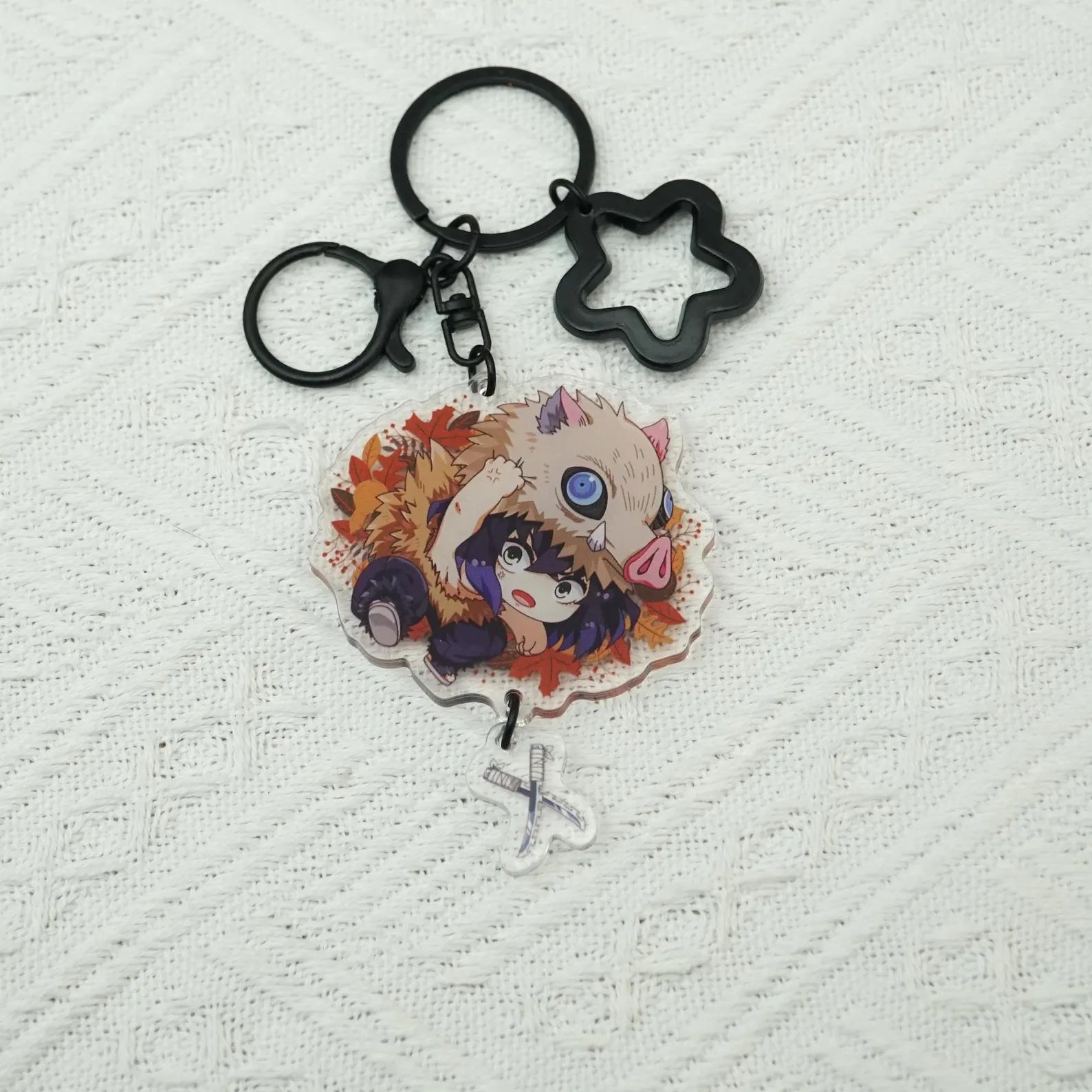 Fanmade Demon Slayer Keychain Set Kimetsu no Yaiba Tanjiro Nezuko Zenitsu Giyu Inosuke Chibi Acrylic Charms detail image 7